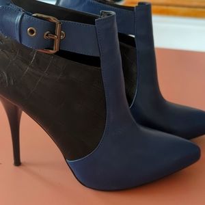 Aldo Genuine Leather Blue and Black Heels